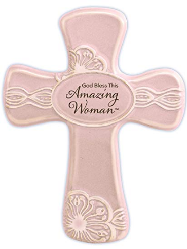 Amazing Woman Pottery Wall Cross