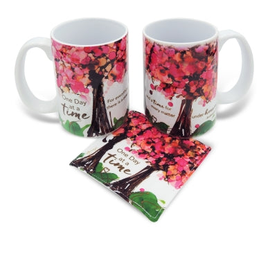 "One day at a time" Mug and Coaster Set